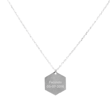 Collar Plata unisex Hexagonal - Atesorame
