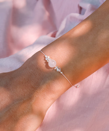 Pulsera Hilo Soul Stone Cuarzo Rosa - Atesorame
