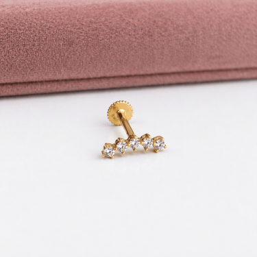 Piercing Tope Plano Clara oro 14K Unidad - Atesorame