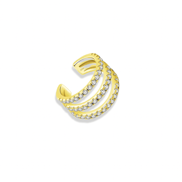 Earcuff Triple Shine Gold - Atesorame