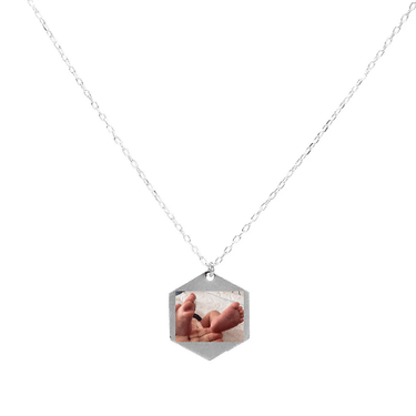 Collar Plata unisex Hexagonal - Atesorame