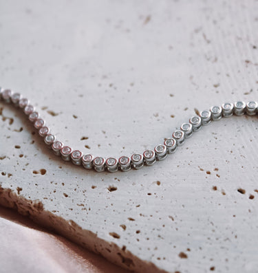 Pulsera Moissanita Tennis Dots 16cm Silver - Atesorame