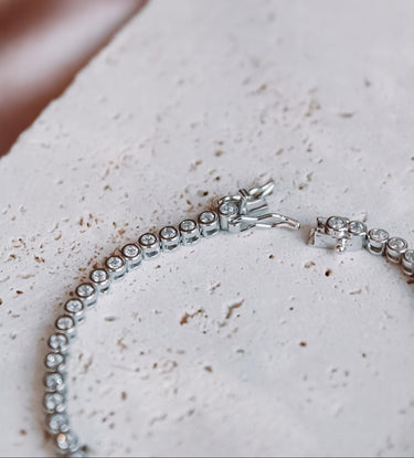 Pulsera Moissanita Tennis Dots 16cm Silver - Atesorame