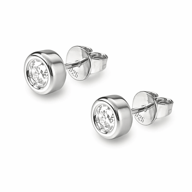 Aros Punto De Luz Moissanita Silver - Atesorame