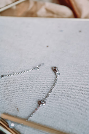 Collar Moissanita Elena Lariat Silver - Atesorame