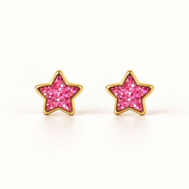 AROS SENSITIVE KIDS - ESTRELLA GLITTER ROSA - Atesorame