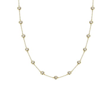 Collar Moissanita Elena Gold 20 - Atesorame