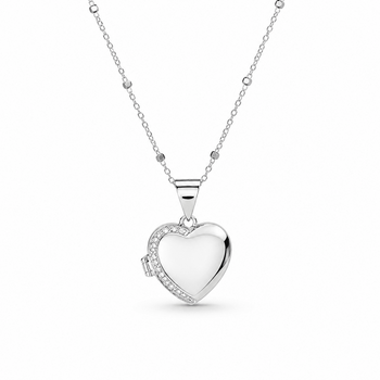 Collar Relicario Big Heart Plata 925 - Atesorame