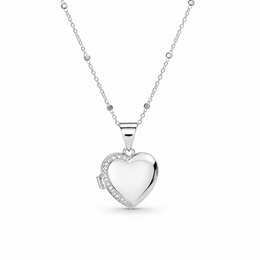 Collar Relicario Big Heart Plata 925 - Atesorame