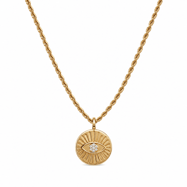 Collar Medalla Ojo Protector Gold - Atesorame