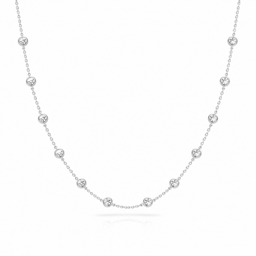 Collar Moissanita Elena Silver 20 - Atesorame