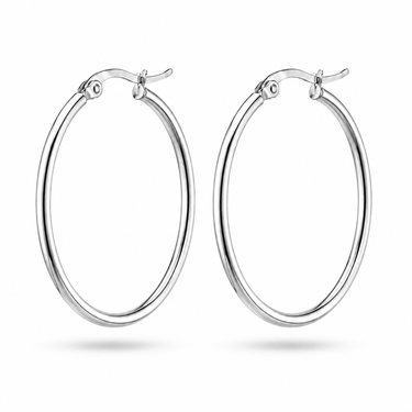 Argollas Slim 40mm Silver - Atesorame