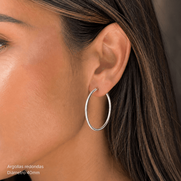 Argollas Slim 40mm Silver - Atesorame