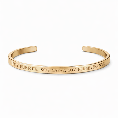 Esclava Manifiesta "Soy fuerte, soy capaz, soy perseverante" Gold - 4mm - Atesorame