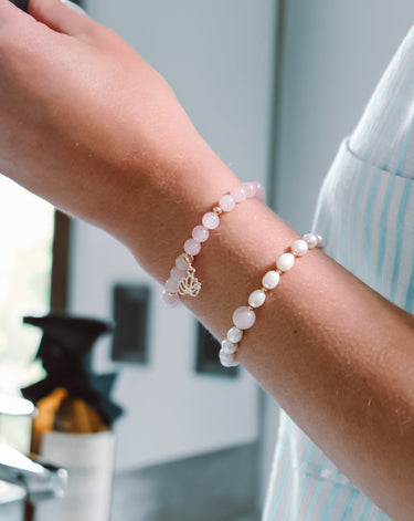 Pulsera Piedras Naturales Cuarzo Rosa - Atesorame