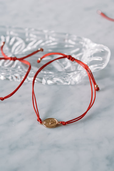 Pulsera Virgen de los Rayos Gold Roja - Atesorame