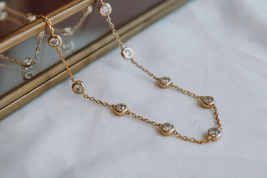 Collar Moissanita Elena Gold 20 - Atesorame