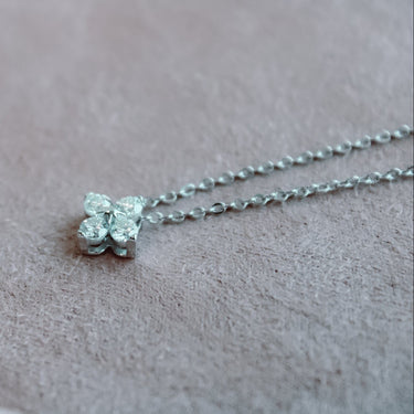 Collar Moissanita Trebol Plata - Atesorame