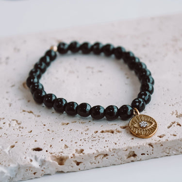 Pulsera Piedras Naturales Onix Ojo Protector - Atesorame