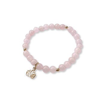 Pulsera Piedras Naturales Cuarzo Rosa - Atesorame