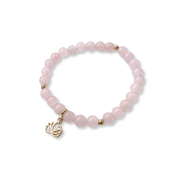 Pulsera Piedras Naturales Cuarzo Rosa - Atesorame