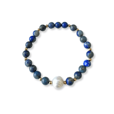 Pulsera Lapislazuli Perla Natural - Atesorame
