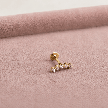 Piercing Tope Plano Clara oro 14K Unidad - Atesorame