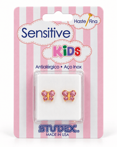 AROS SENSITIVE KIDS - MARIPOSA ROSA 8MM - Atesorame