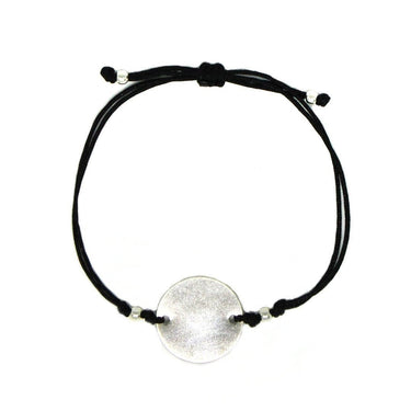 Pulsera Hilo Medalla 18 mm Negro - Atesorame