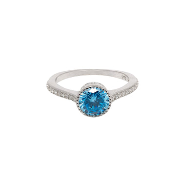 Anillo Aguamarina Plata - Atesorame