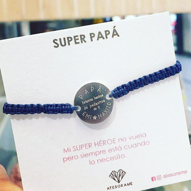 Pulsera Personalizada Tejida Azul - Atesorame