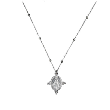 Collar Virgen de los Milagros Plata - Atesorame