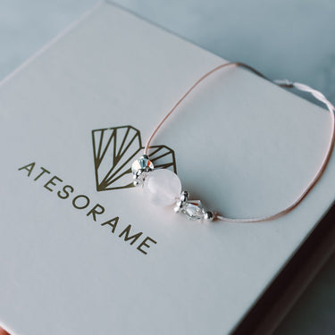 Pulsera Hilo Soul Stone Cuarzo Rosa - Atesorame