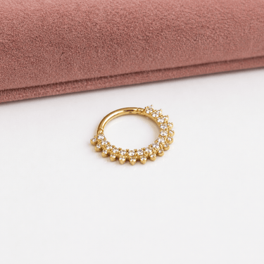 Argolla Daith Shine 15mm oro 14k Unidad - Atesorame