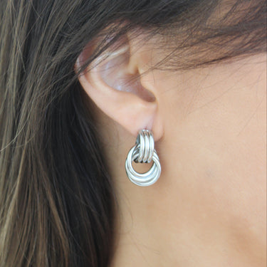 Aros Oversize Twist Silver - Atesorame