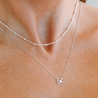 Collar Flor De Loto Plata