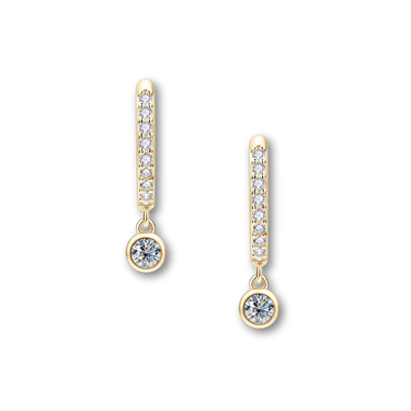 Argollas Moissanita Punto de Luz Gold - Atesorame
