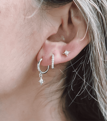 Set Aros Belen Star Silver - Atesorame