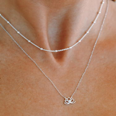 Collar Flor De Loto Plata