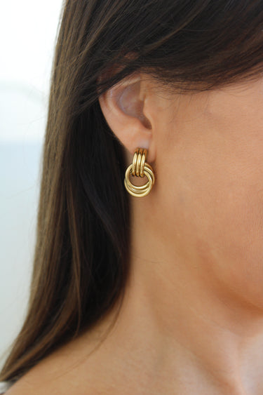 Aros Oversize Twist Gold - Atesorame