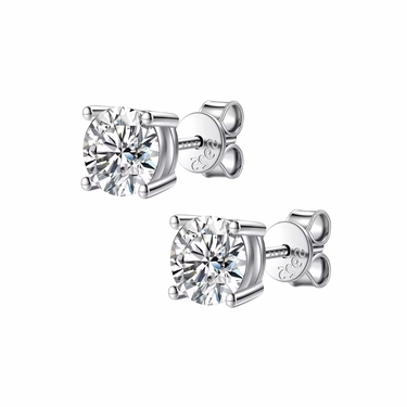 Aros Moissanita Dust Plata 1.0 quilate