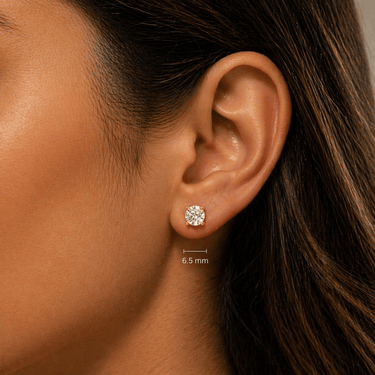 Aros Moissanita Dust Gold 1.0 quilate - Atesorame