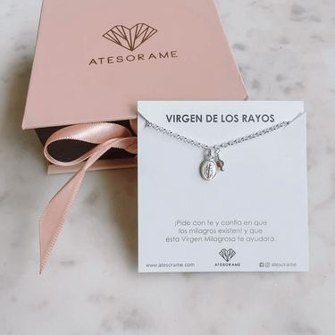 Pulsera Virgen de los Rayos Rubí Plata - Atesorame
