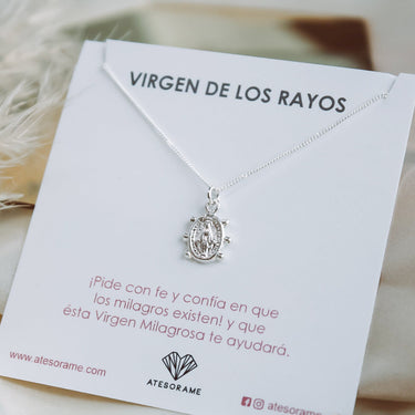 Collar Virgen de los Rayos Plata Petite