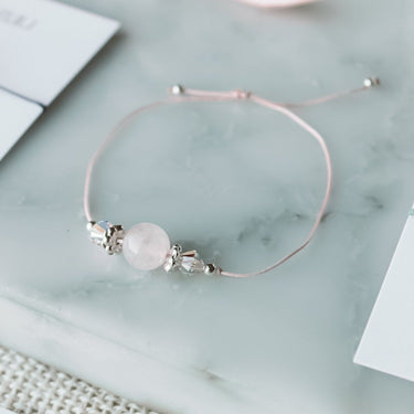 Pulsera Hilo Soul Stone Cuarzo Rosa - Atesorame