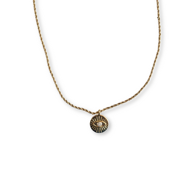 Collar Medalla Ojo Protector Gold