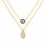 Collar doble hamsa Ojo Turco Gold - Atesorame