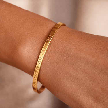 Esclava Manifiesta "Soy fuerte, soy capaz, soy perseverante" Gold - 4mm - Atesorame