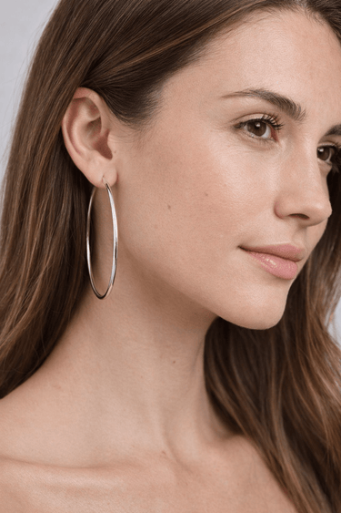 Argollas Carol 60mm Plata - Atesorame