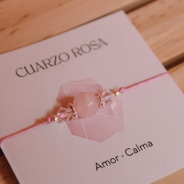 Pulsera Hilo Soul Stone Cuarzo Rosa - Atesorame